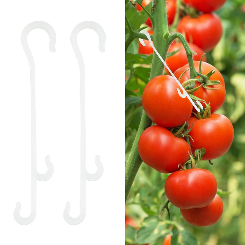 KINGLAKE 100 Pcs Tomato Support Clips Tomato Vegetable Support J-Hook Clips to Prevent Tomatoes from Pinching or Falling Off - Image 1